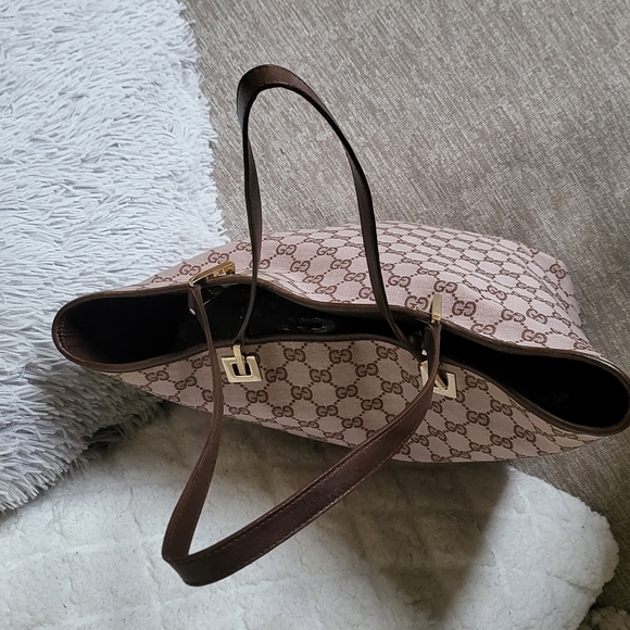 Gucci Shoulder, Tote Bag Brown GG Supreme Gold Hardware Canvas & Leather.. - Picture 5 of 13